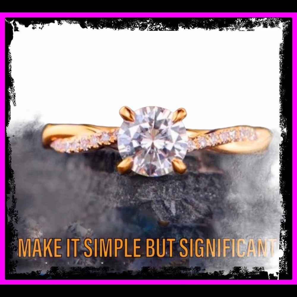 ❤️SOLD❤️ Gold Twisted Delicate White Sapphire Ring - Picture 1 of 10